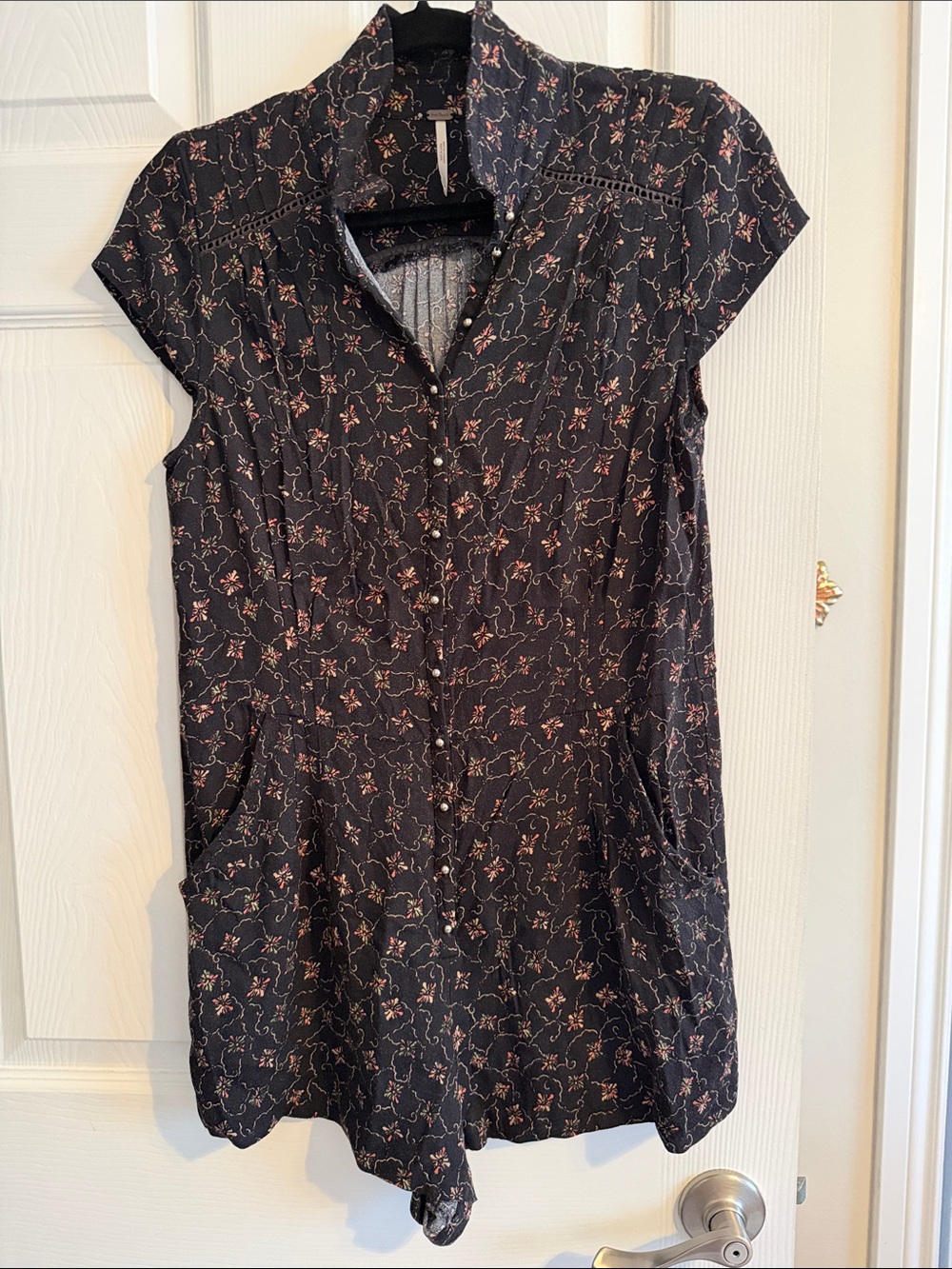 Free People Floral Button-Front Romper
